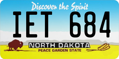 ND license plate IET684