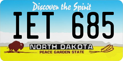 ND license plate IET685