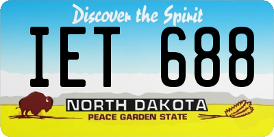 ND license plate IET688