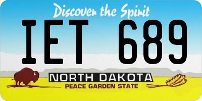 ND license plate IET689