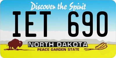 ND license plate IET690