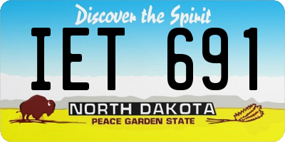 ND license plate IET691