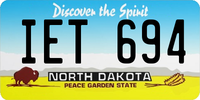 ND license plate IET694
