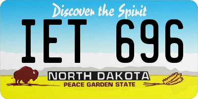 ND license plate IET696