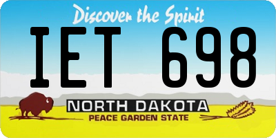 ND license plate IET698