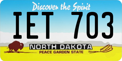 ND license plate IET703