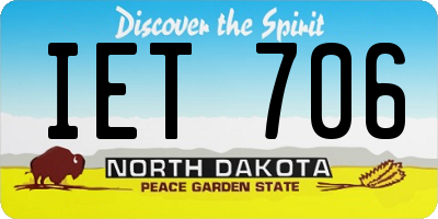 ND license plate IET706