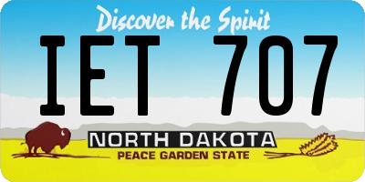 ND license plate IET707