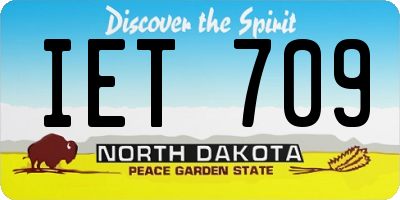ND license plate IET709