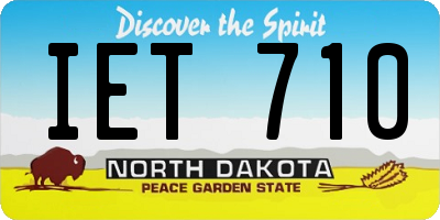 ND license plate IET710