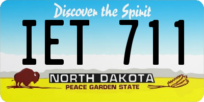 ND license plate IET711