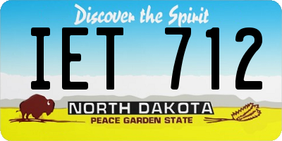 ND license plate IET712