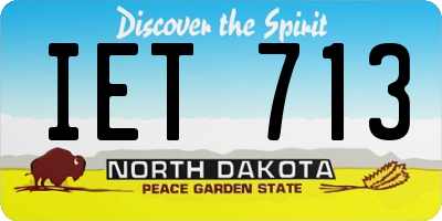 ND license plate IET713
