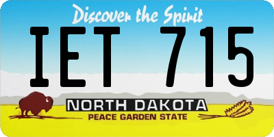 ND license plate IET715