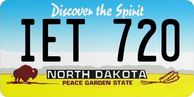 ND license plate IET720
