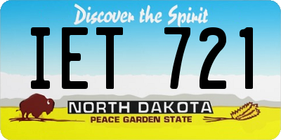 ND license plate IET721