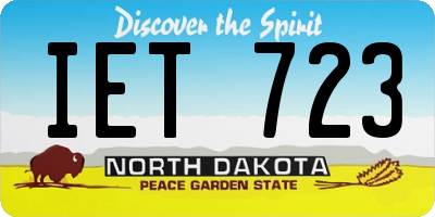 ND license plate IET723