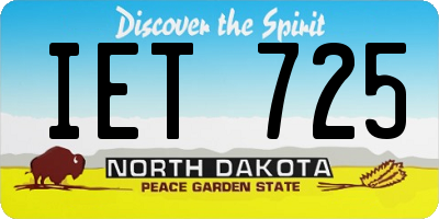 ND license plate IET725