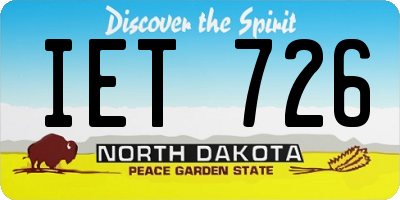 ND license plate IET726