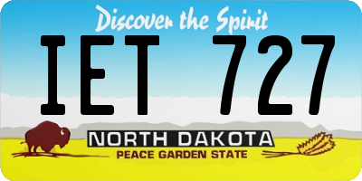 ND license plate IET727