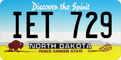 ND license plate IET729