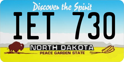 ND license plate IET730