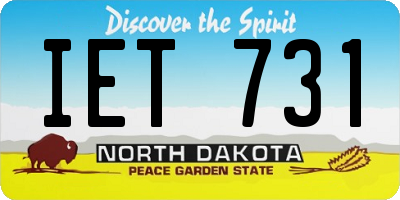 ND license plate IET731