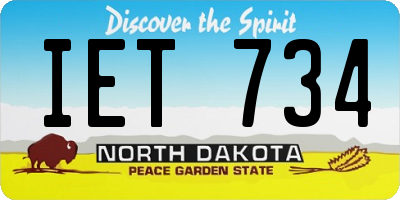 ND license plate IET734