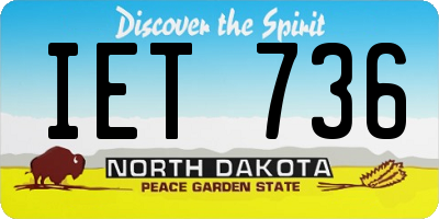 ND license plate IET736