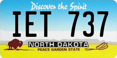 ND license plate IET737