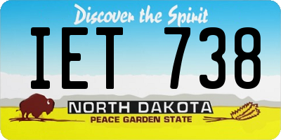 ND license plate IET738