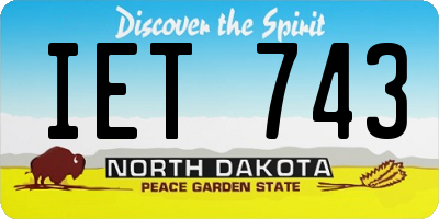 ND license plate IET743