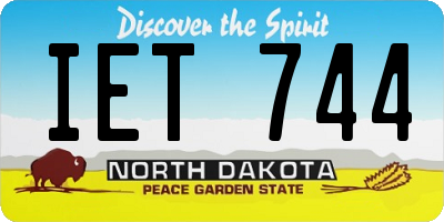 ND license plate IET744