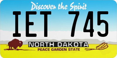 ND license plate IET745