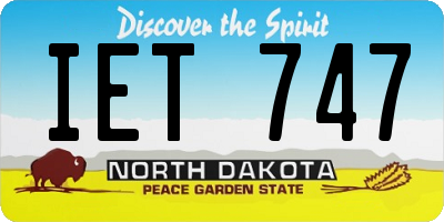 ND license plate IET747