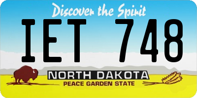 ND license plate IET748