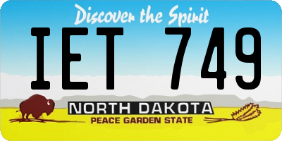 ND license plate IET749