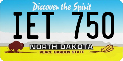 ND license plate IET750