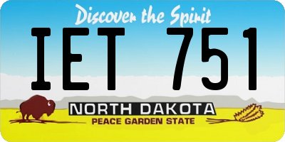 ND license plate IET751