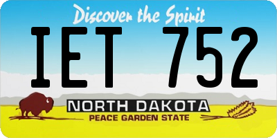 ND license plate IET752