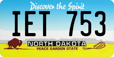 ND license plate IET753