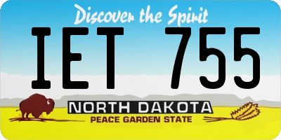 ND license plate IET755