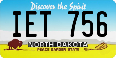 ND license plate IET756