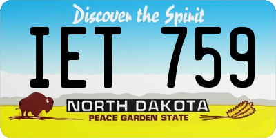 ND license plate IET759