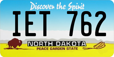 ND license plate IET762