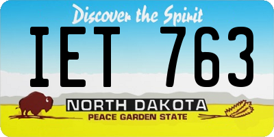 ND license plate IET763