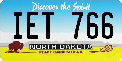 ND license plate IET766