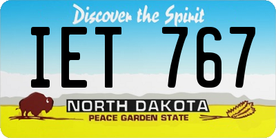 ND license plate IET767
