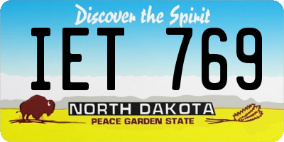 ND license plate IET769