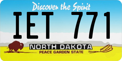 ND license plate IET771